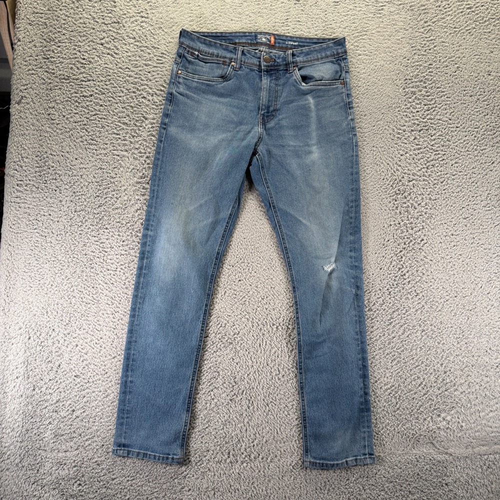 Copper & Oak Jeans Mens 32x32 Blue Cotton Denim Straight Faded Workwear Stretch